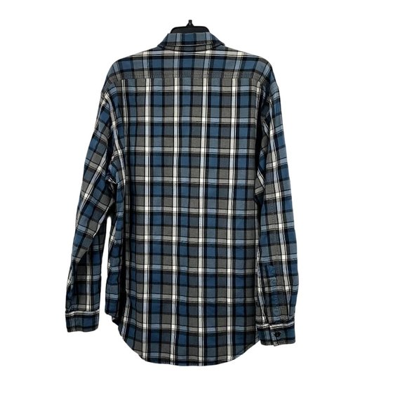 Ralph Lauren Polo Jeans Shirt Mens L Used Blue Plaid - Picture 2 of 13